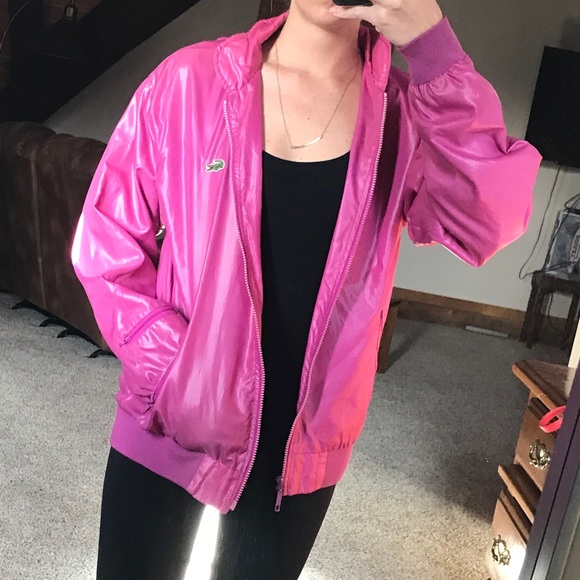 ••vtg 80s lacoste hot pink windbreaker•• - Picture 5 of 8